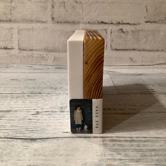 Rae Dunn Rectangular Soap Tray With Wood - Picture 5 of 5